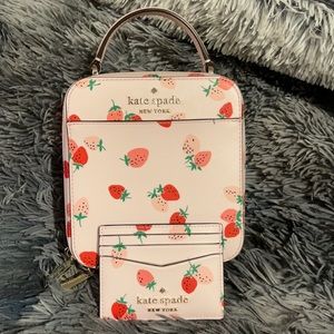 Kate Spade Strawberry Vanity Crossbody & Card Holder